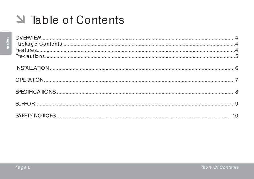 COBY electronic CSMP77 instruction manual ÂÂTable of Contents 