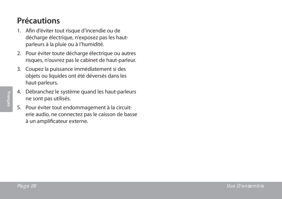 COBY electronic CSMP77 instruction manual Précautions 