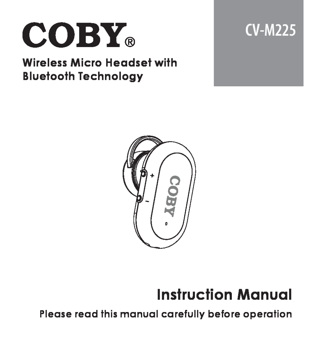 COBY electronic CV-M225 instruction manual Wireless Micro Headset with Bluetooth Technology 
