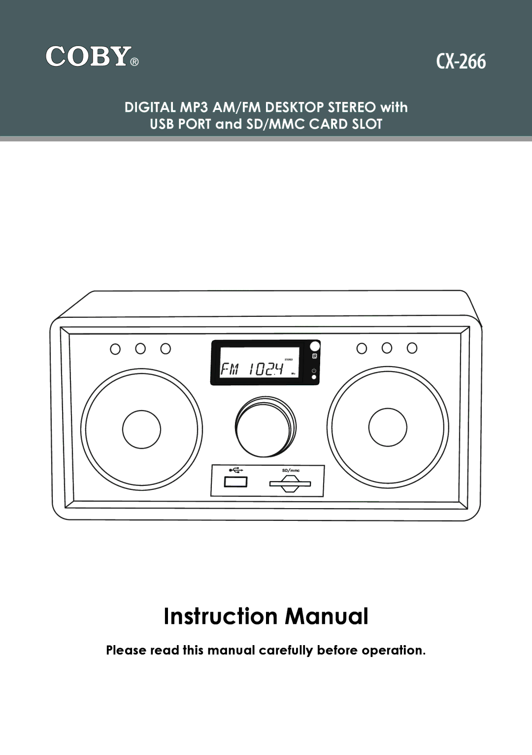 COBY electronic CX-266 instruction manual 