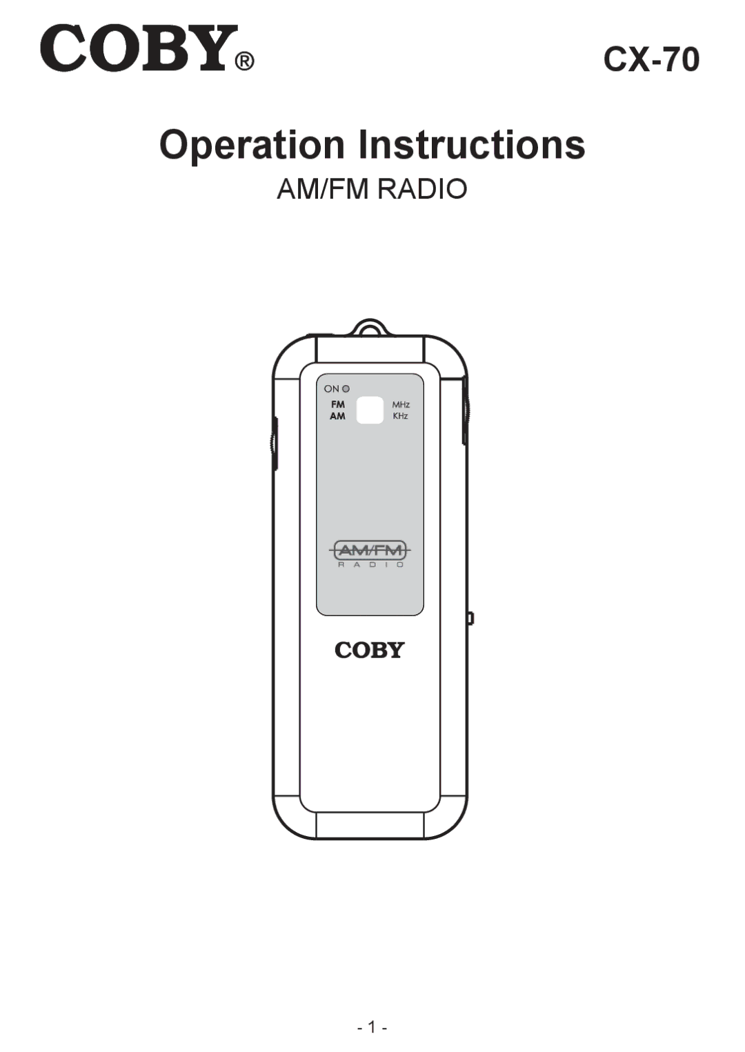 COBY electronic CX-70 manual Operation Instructions 