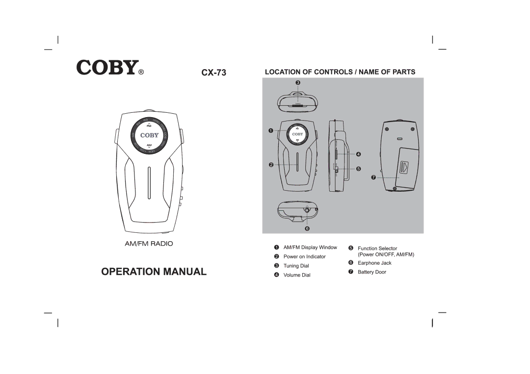 COBY electronic CX-73 manual 