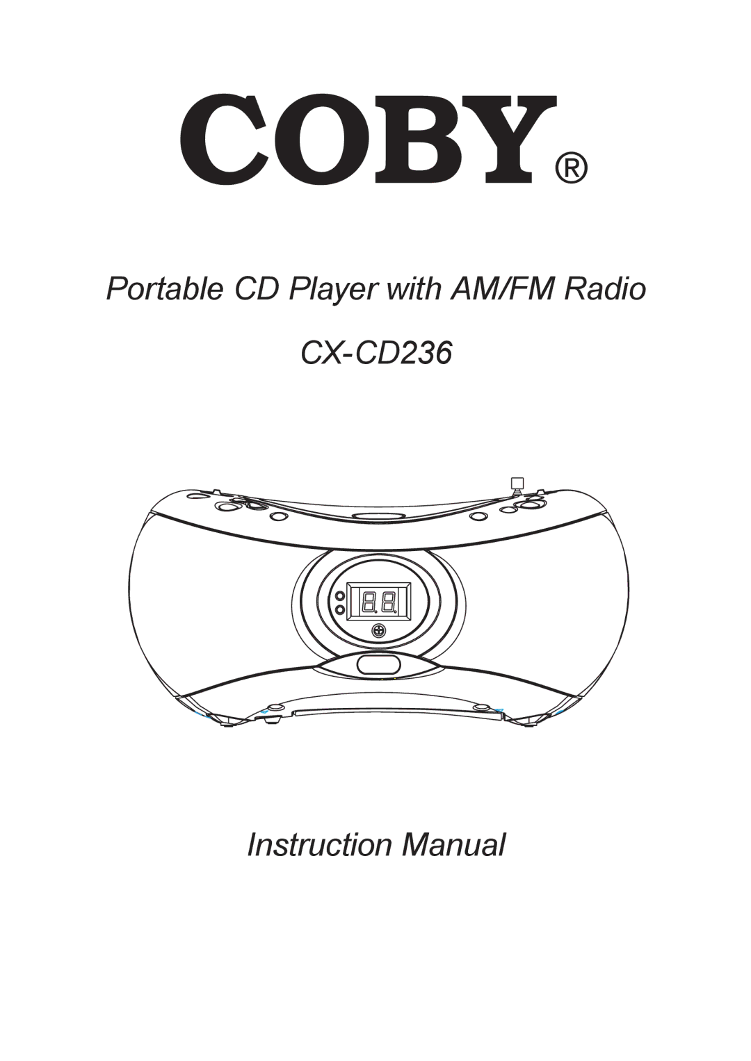 COBY electronic instruction manual Portable CD Player with AM/FM Radio CX-CD236 