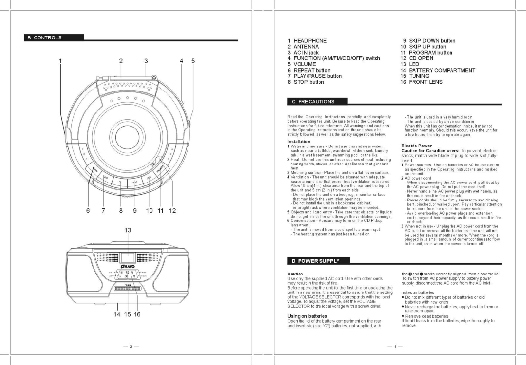 COBY electronic CX-CD237 manual 