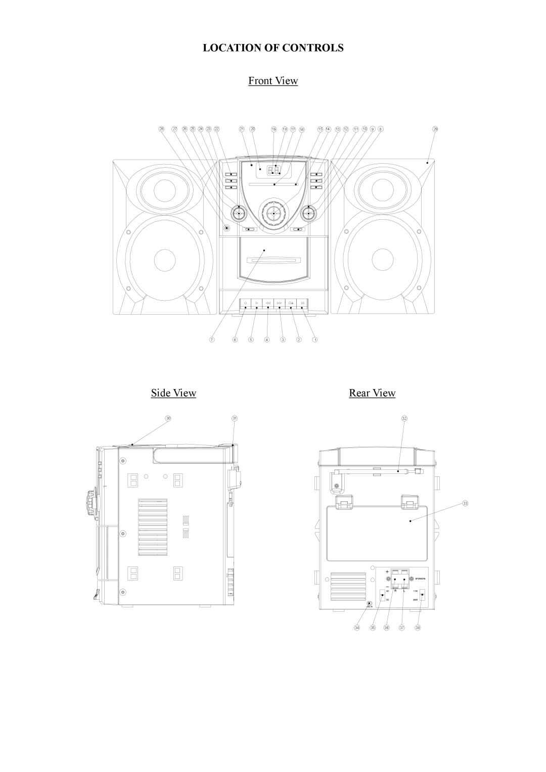 COBY electronic CX-CD400 operation manual Location of Controls 