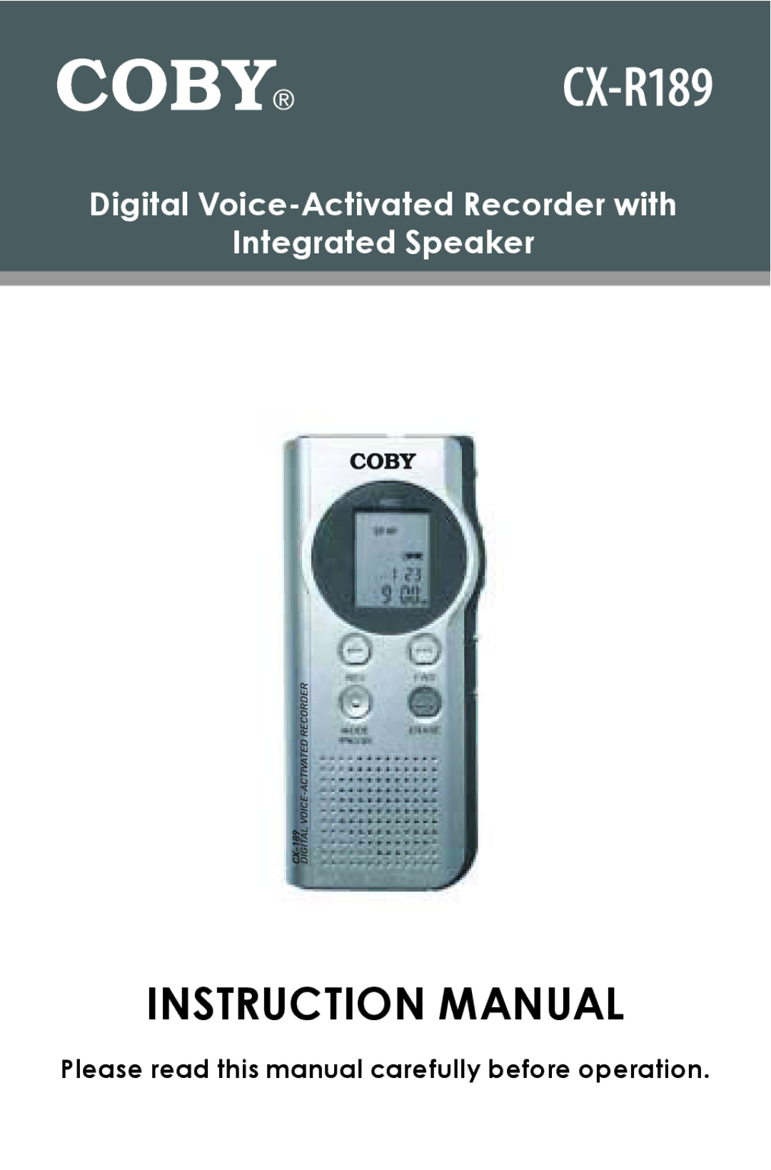 COBY electronic CX-R189 instruction manual 