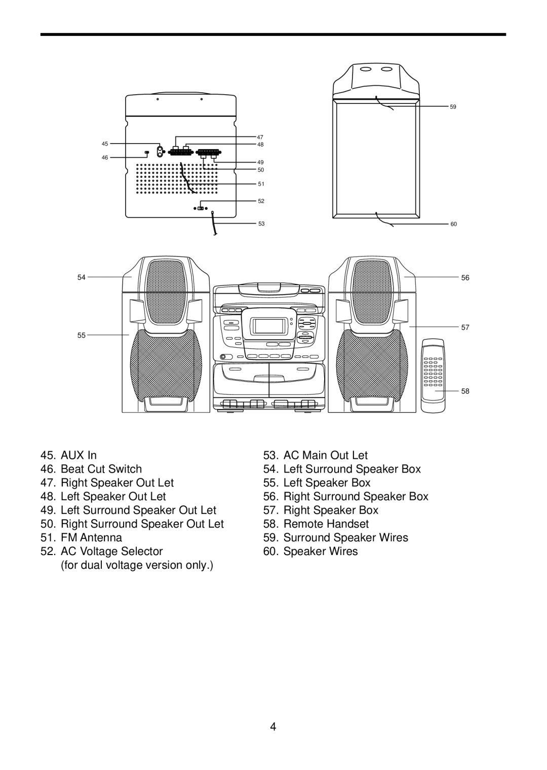 COBY electronic CXCD470 instruction manual Right Surround Speaker Box 