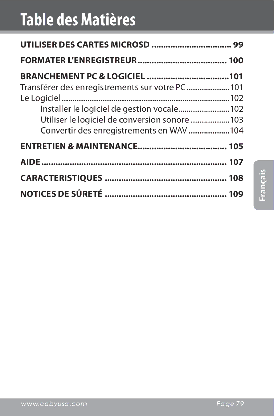 COBY electronic CXR190-1G instruction manual 100 