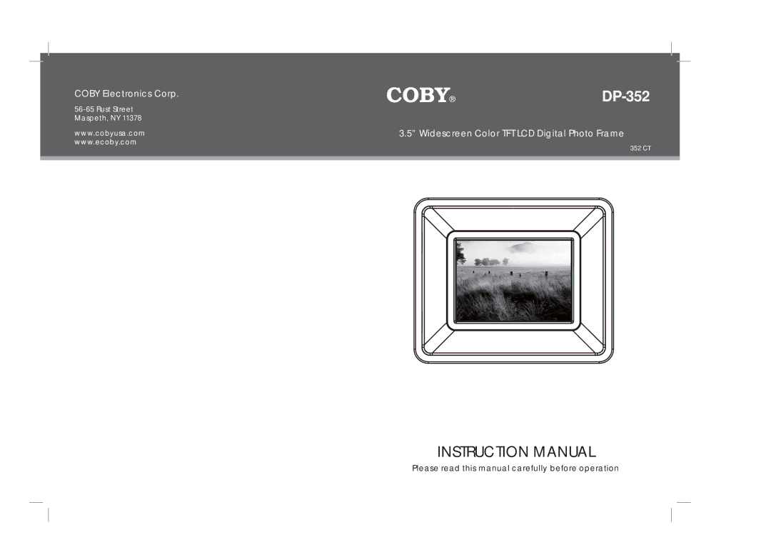 COBY electronic DP-352 CT instruction manual 