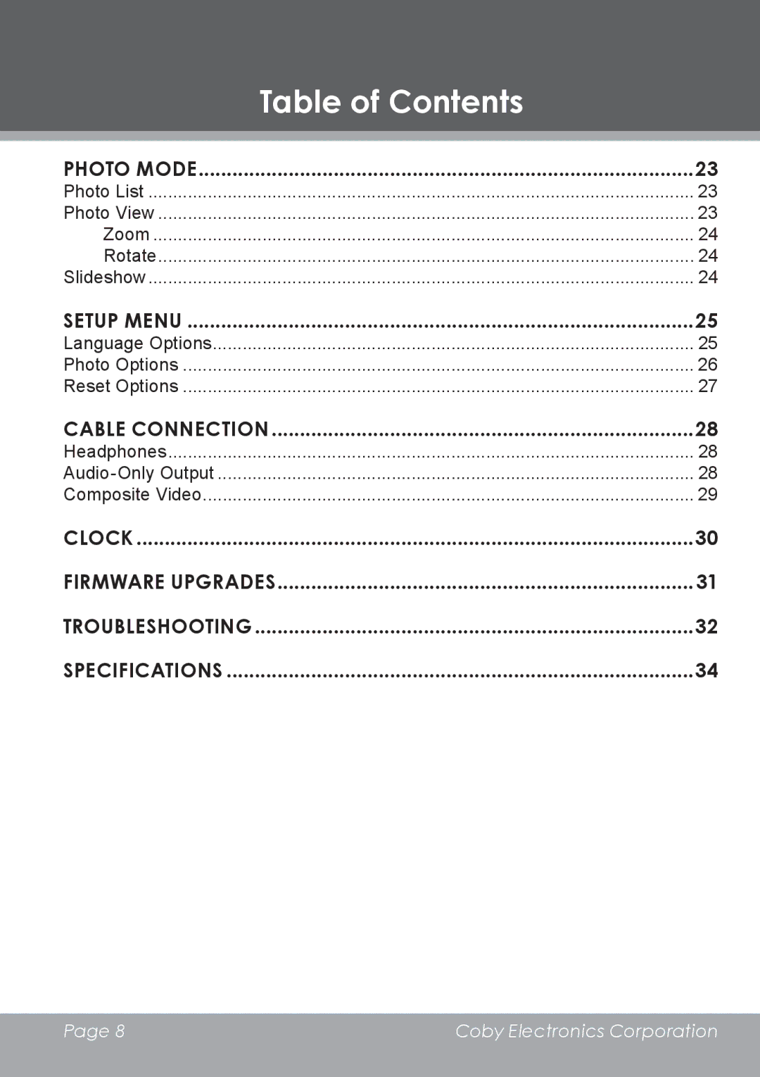 COBY electronic DP-5588 instruction manual Zoom Rotate 