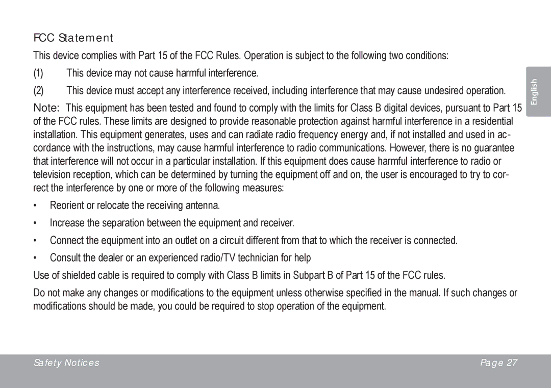 COBY electronic DP245 instruction manual FCC Statement 