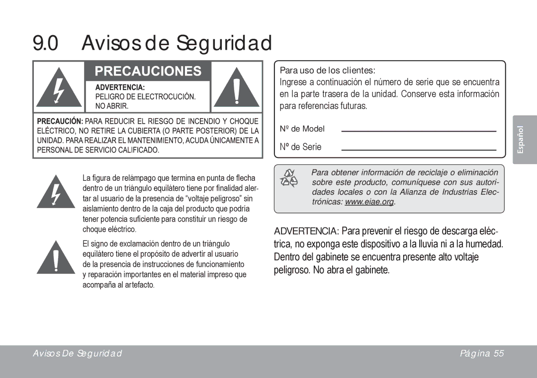 COBY electronic DP245 instruction manual Avisos de Seguridad 