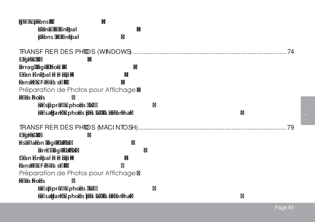 COBY electronic DP245 instruction manual Transférer des Photos Windows, Transférer des Photos Macintosh 