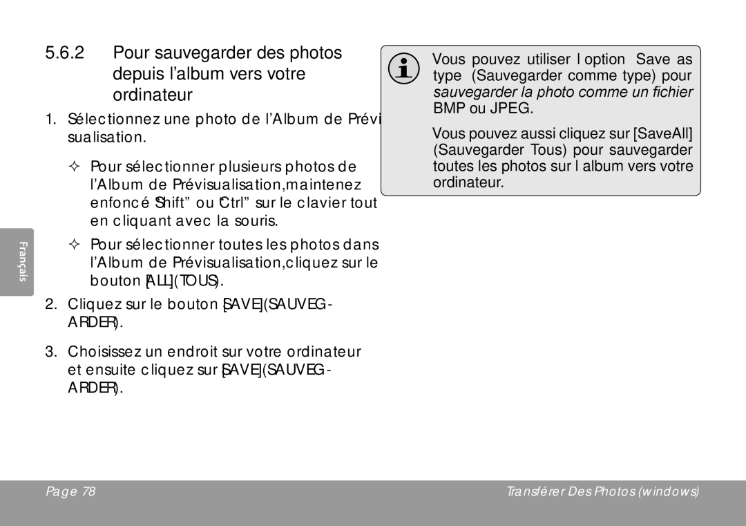 COBY electronic DP245 instruction manual Transférer Des Photos windows 