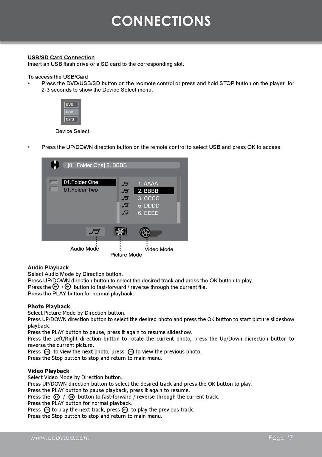 COBY electronic DVD-298 instruction manual Photo Playback 