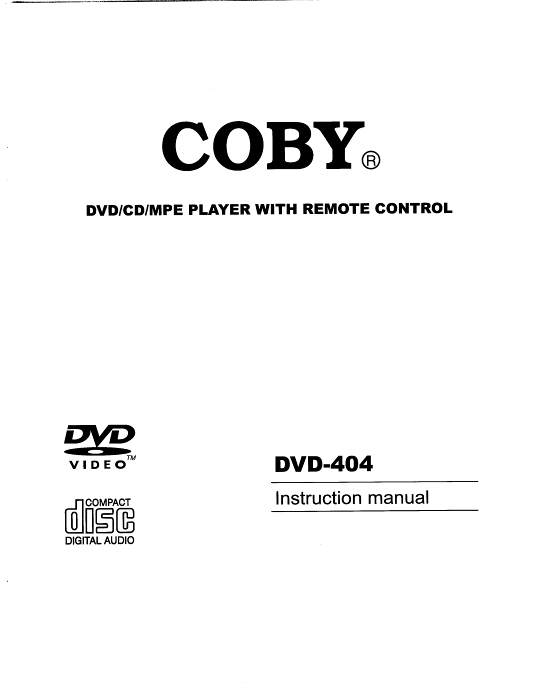 COBY electronic DVD-404 manual 