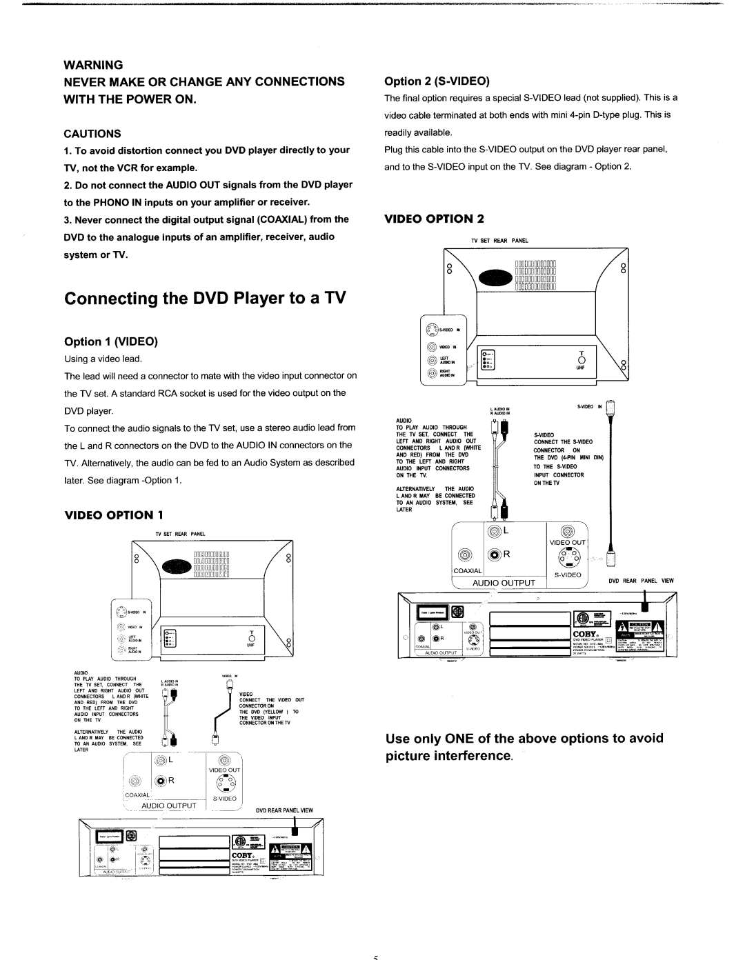 COBY electronic DVD-404 manual 