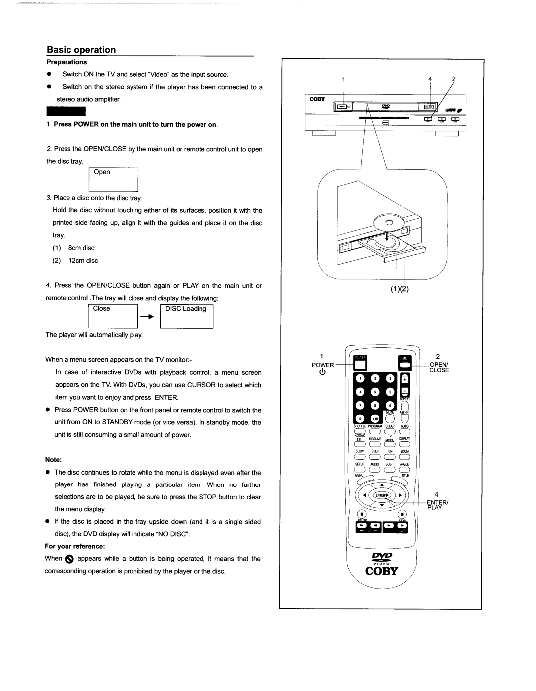 COBY electronic DVD-404 manual 