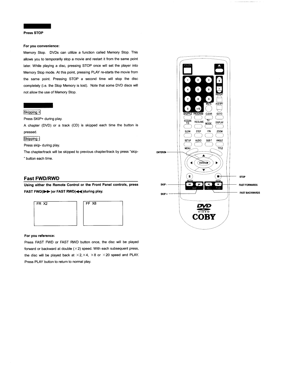 COBY electronic DVD-404 manual 