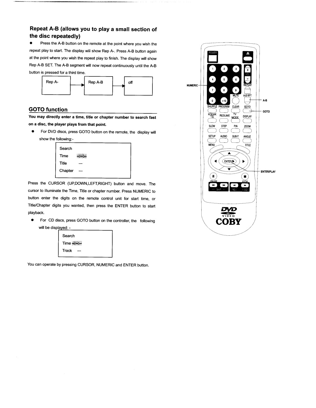 COBY electronic DVD-404 manual 