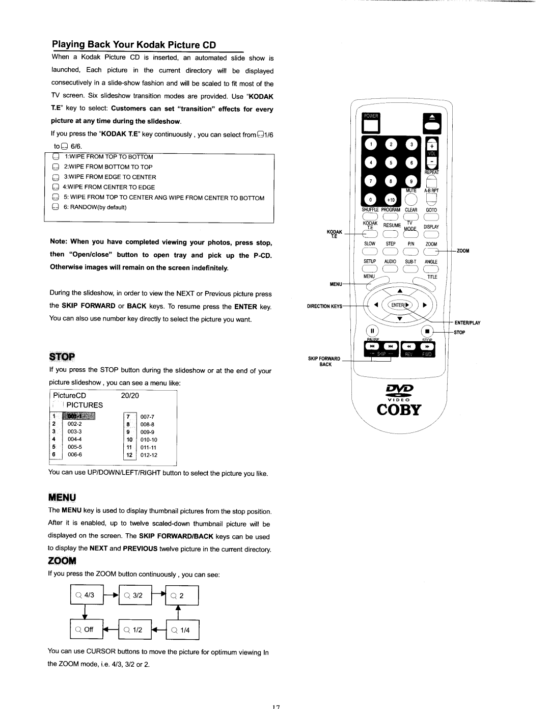 COBY electronic DVD-404 manual 