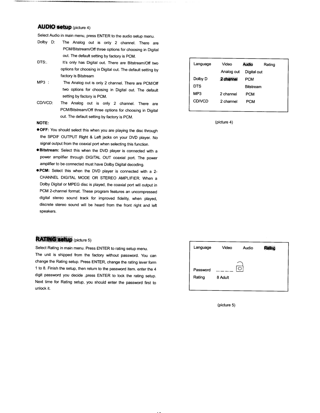 COBY electronic DVD-404 manual 