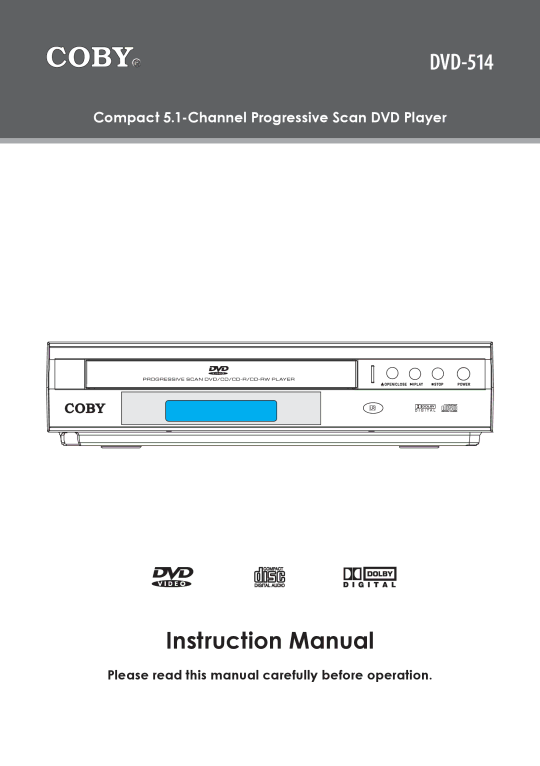 COBY electronic DVD-514 instruction manual 