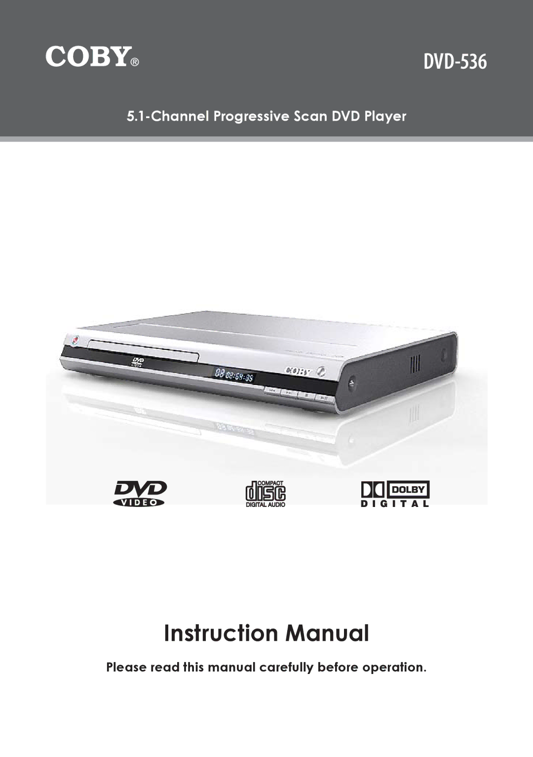 COBY electronic instruction manual DVD-536 