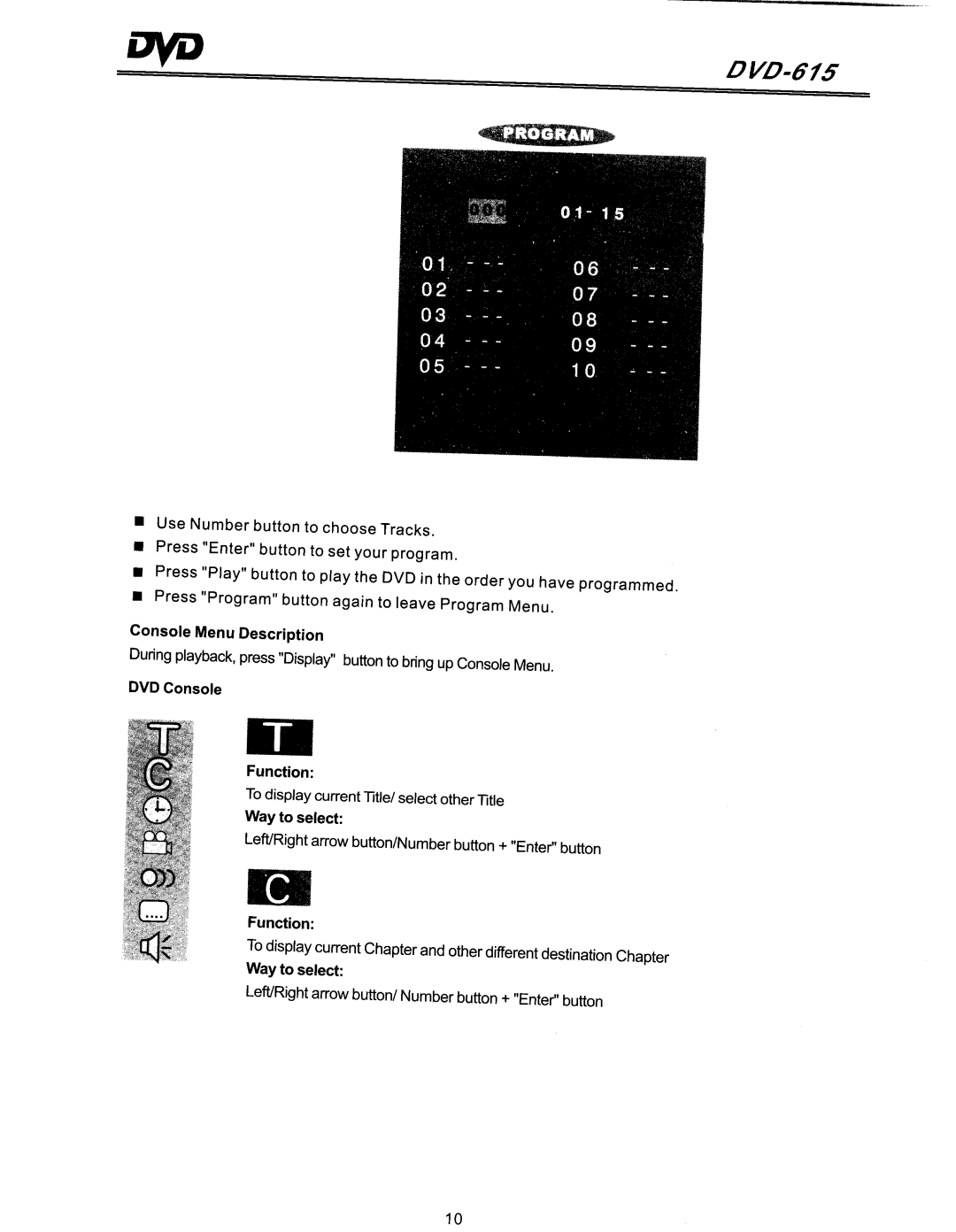 COBY electronic DVD-615 manual 