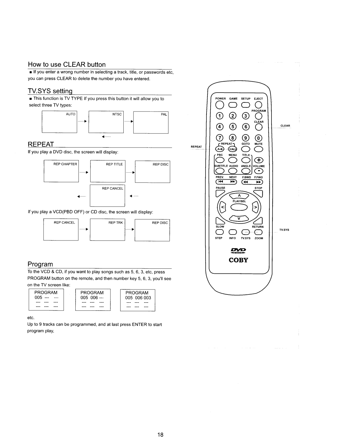 COBY electronic DVD505 manual 