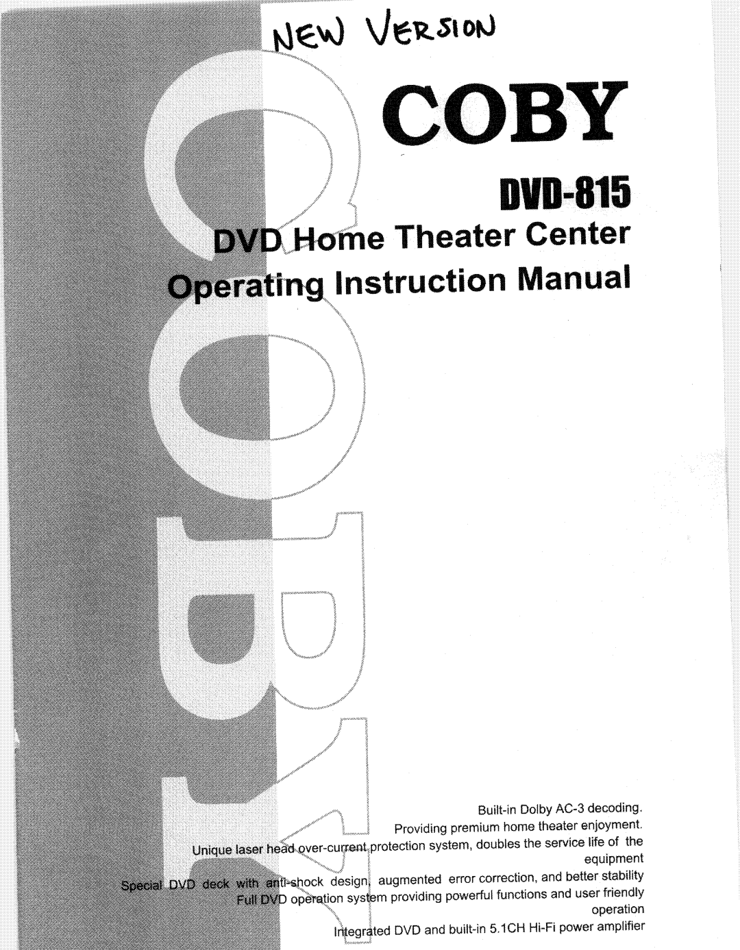 COBY electronic DVD815 manual 