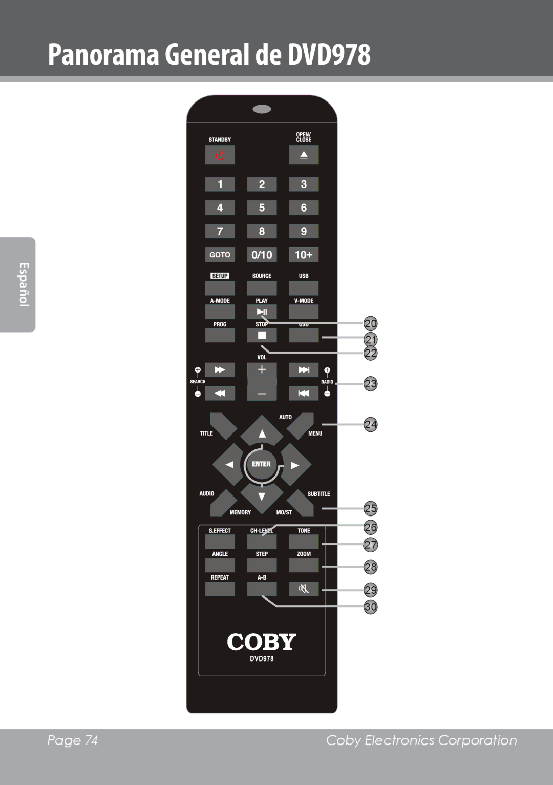 COBY electronic DVD978 instruction manual     