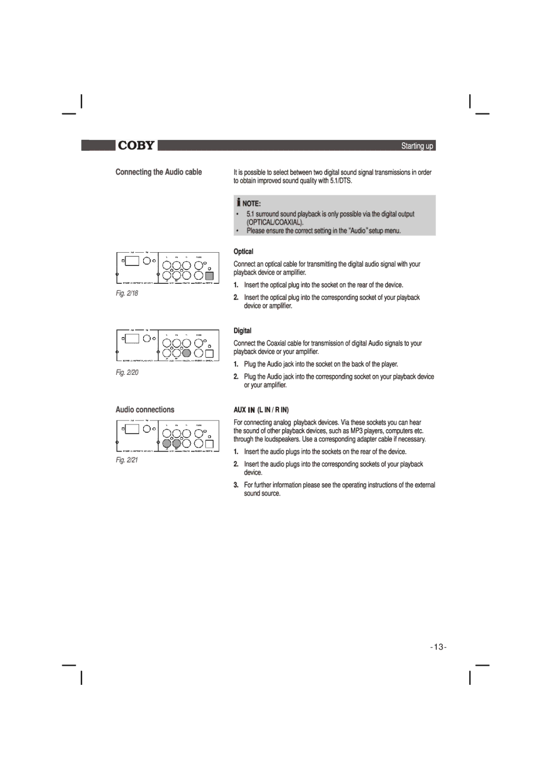 COBY electronic DVD988 instruction manual 