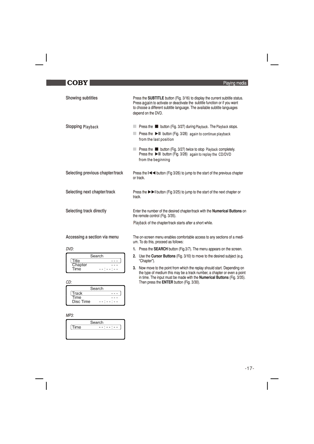 COBY electronic DVD988 instruction manual 