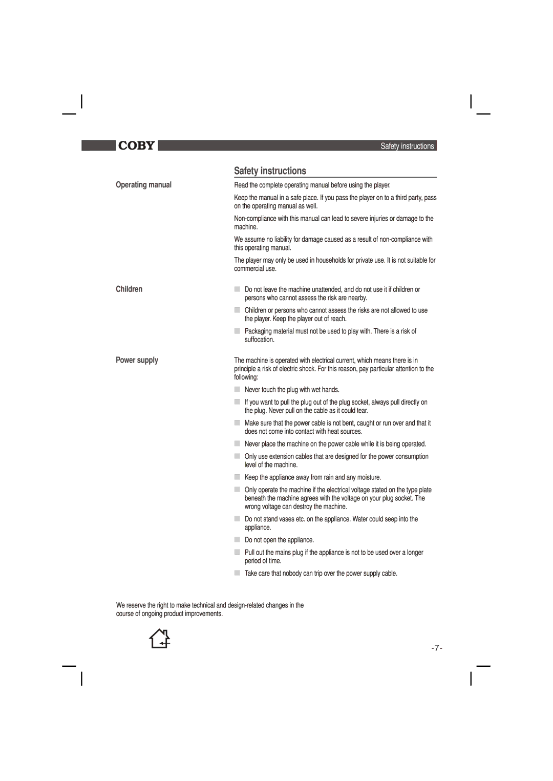 COBY electronic DVD988 instruction manual 