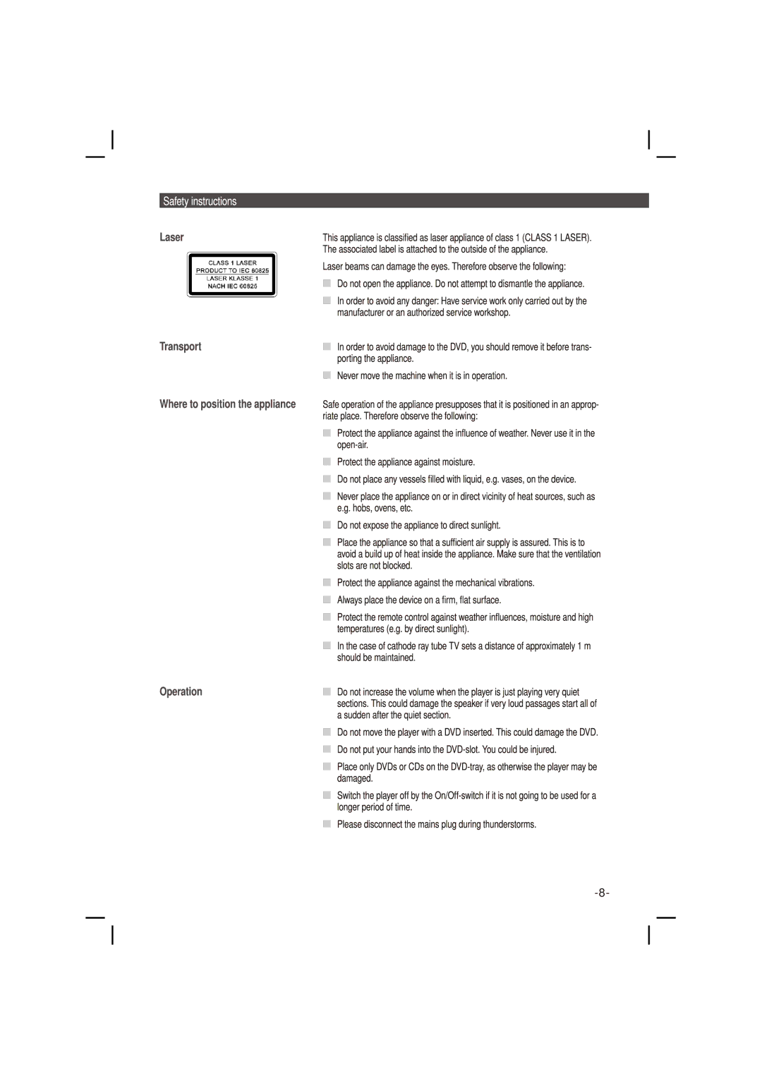 COBY electronic DVD988 instruction manual 