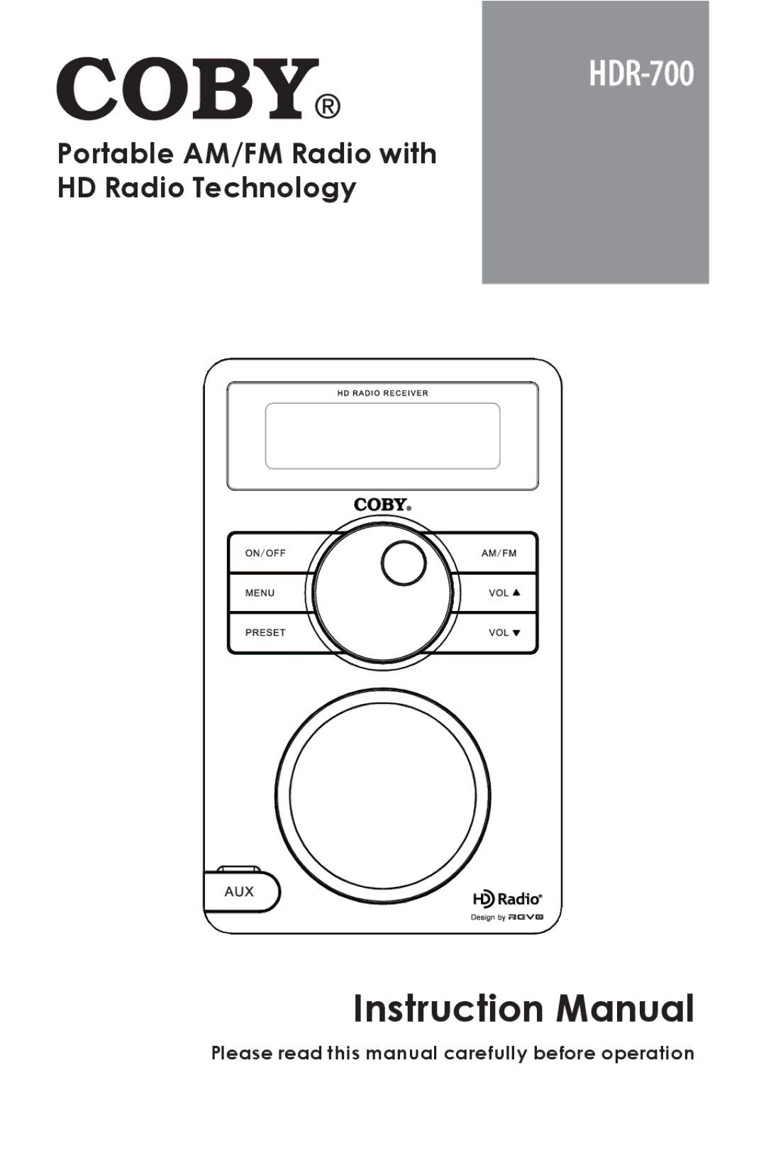 COBY electronic HDR-700 instruction manual 