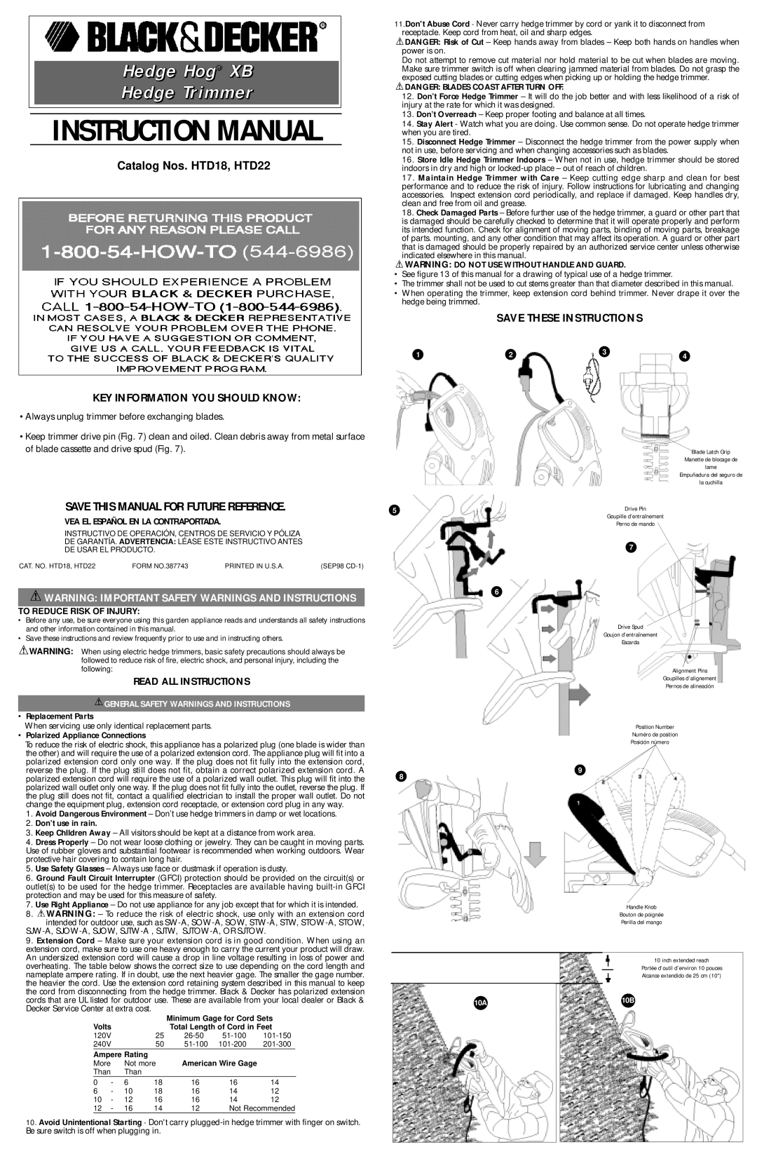 COBY electronic HTD18 instruction manual General Safety Warnings and Instructions, To Reduce Risk of Injury 