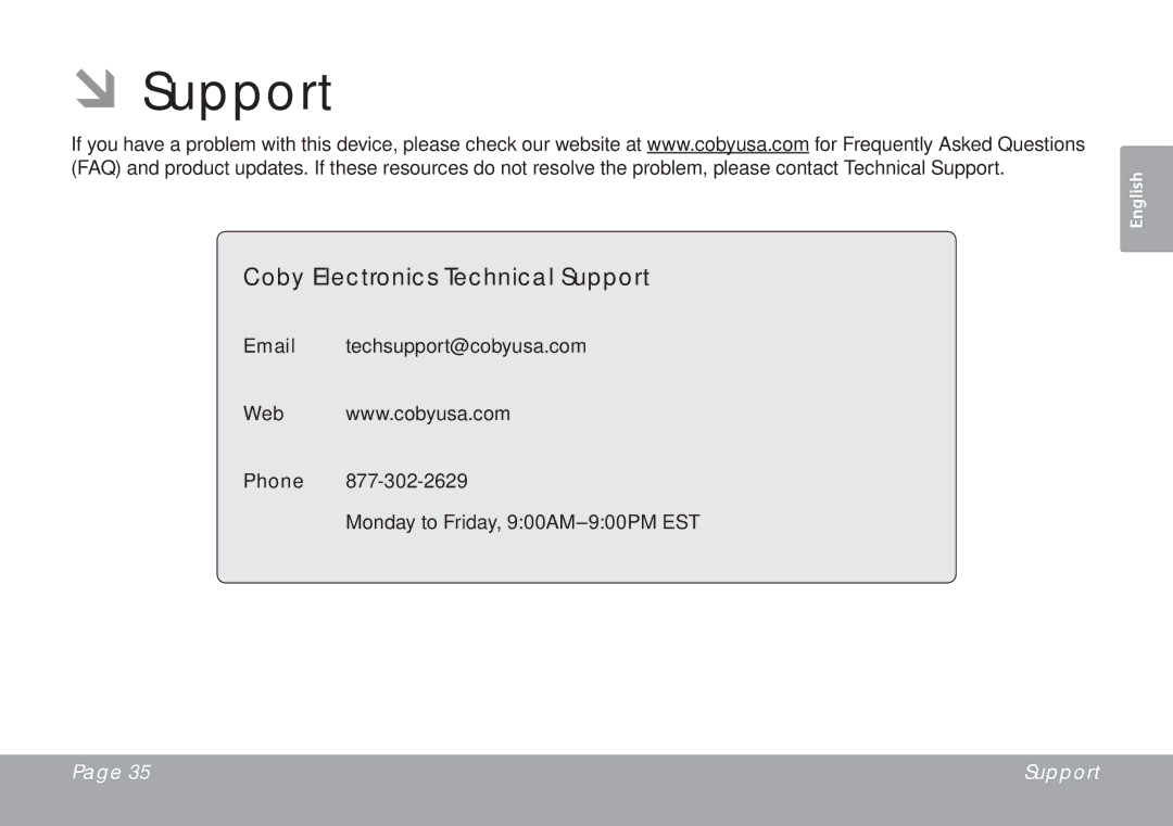 COBY electronic MID7015-4G quick start ÂÂSupport 