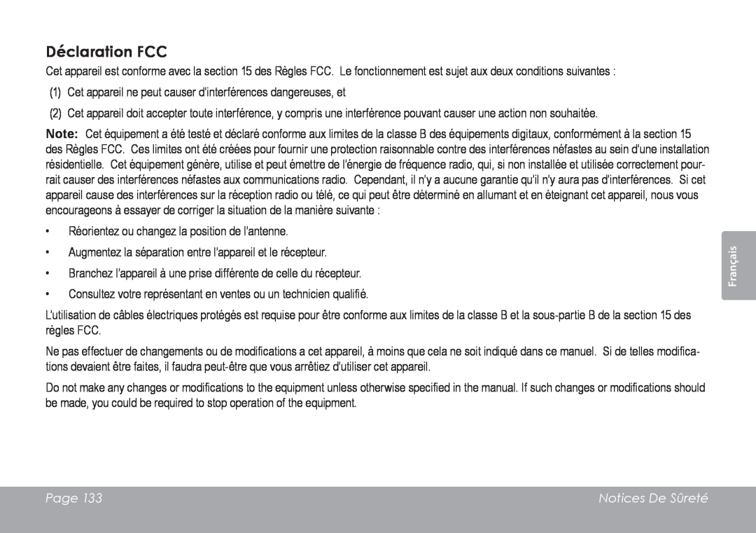 COBY electronic MID7120, MID8120 quick start Déclaration FCC, Page, Notices De Sûreté 
