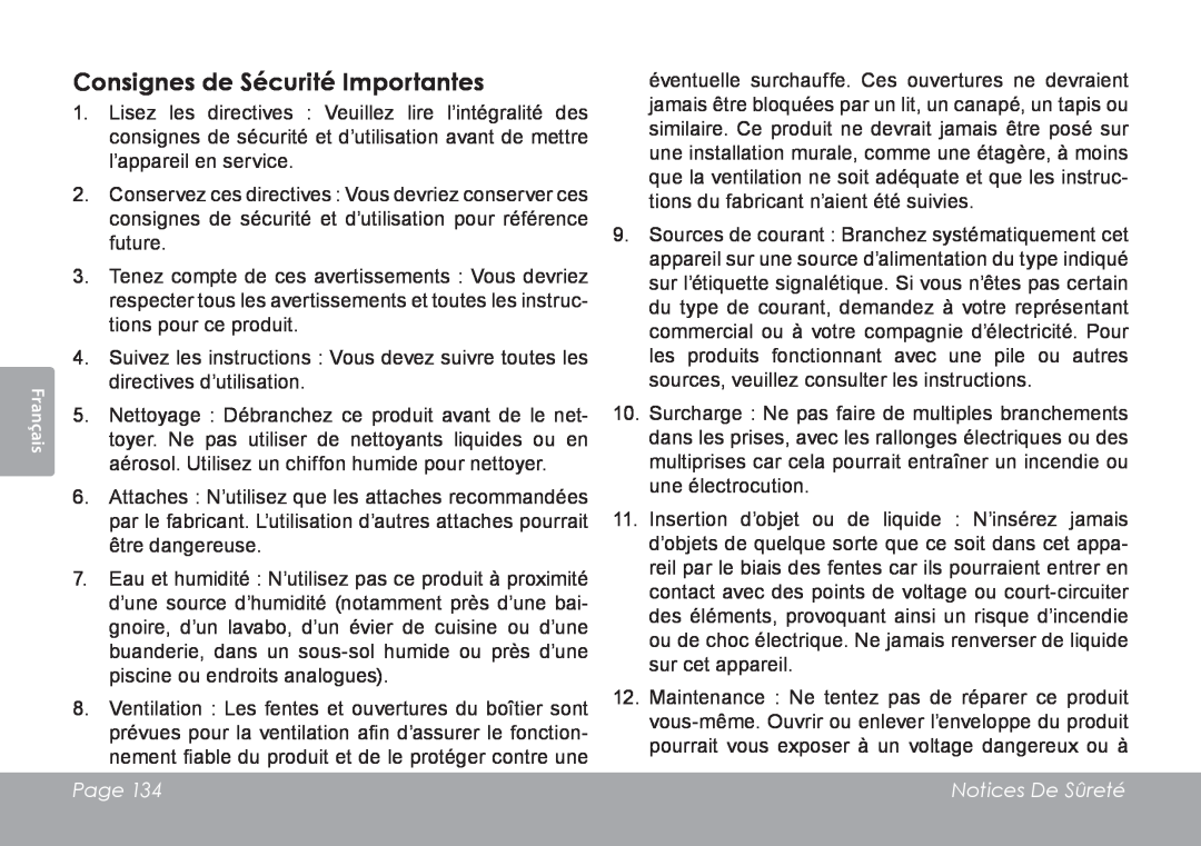 COBY electronic MID8120, MID7120 quick start Page, Notices De Sûreté 