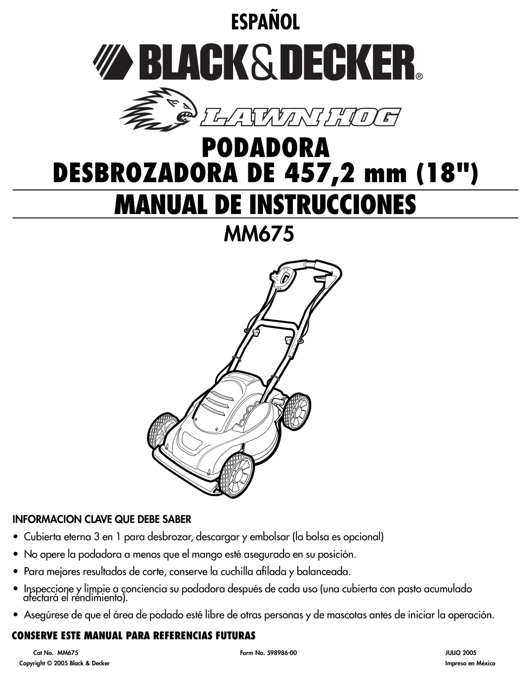 COBY electronic MM675 instruction manual Manual DE Instrucciones, Informacion Clave QUE Debe Saber 