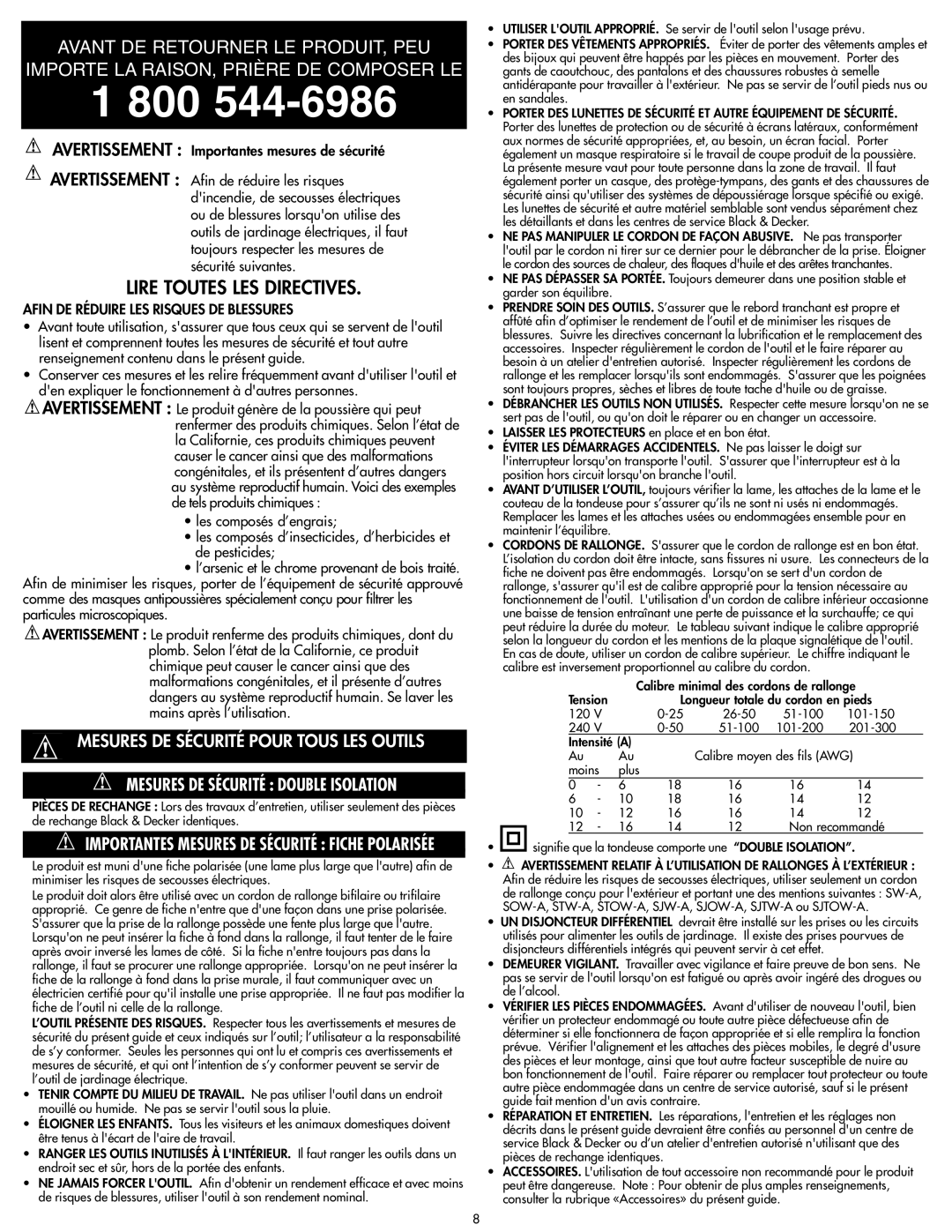 COBY electronic MM675 instruction manual Lire Toutes LES Directives, Afin DE Réduire LES Risques DE Blessures 