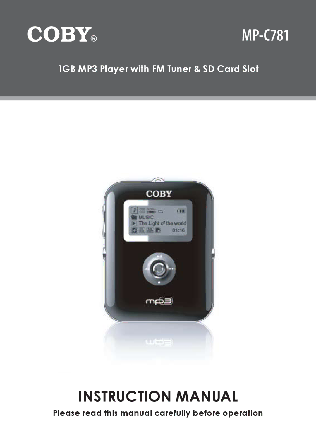 COBY electronic MP-C781 instruction manual 