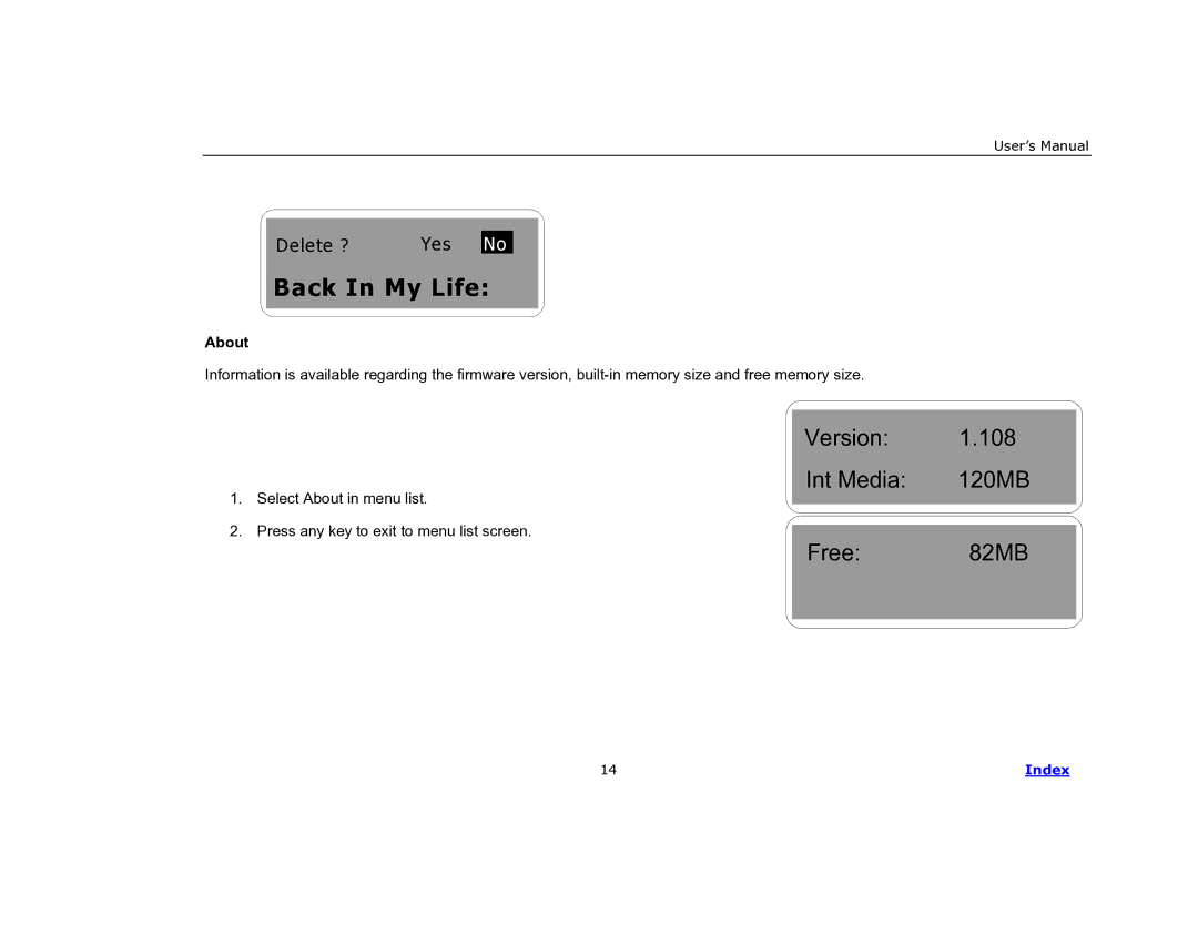 COBY electronic MP-C840 user manual Back In My Life, About 