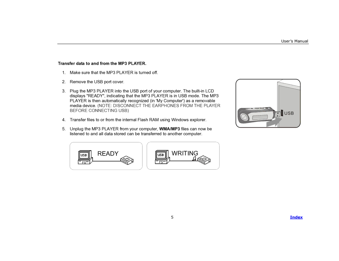 COBY electronic MP-C840 user manual Readywriting 