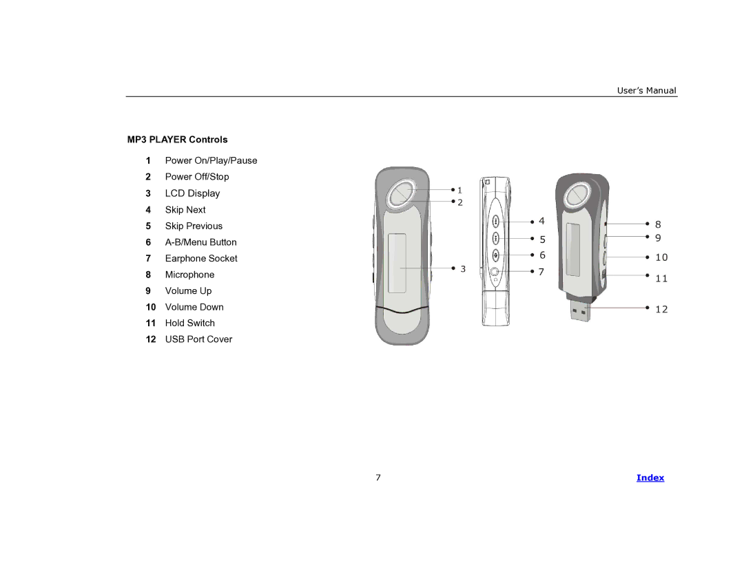 COBY electronic MP-C840 user manual LCD Display 