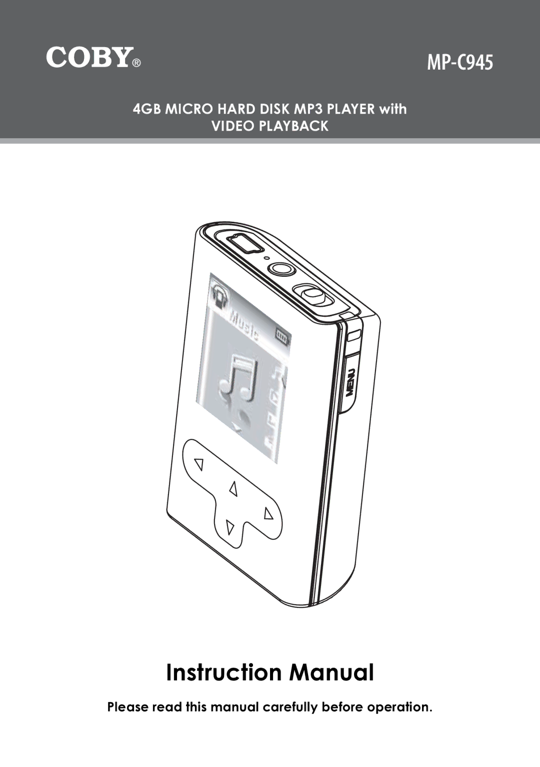 COBY electronic MP-C945 instruction manual 