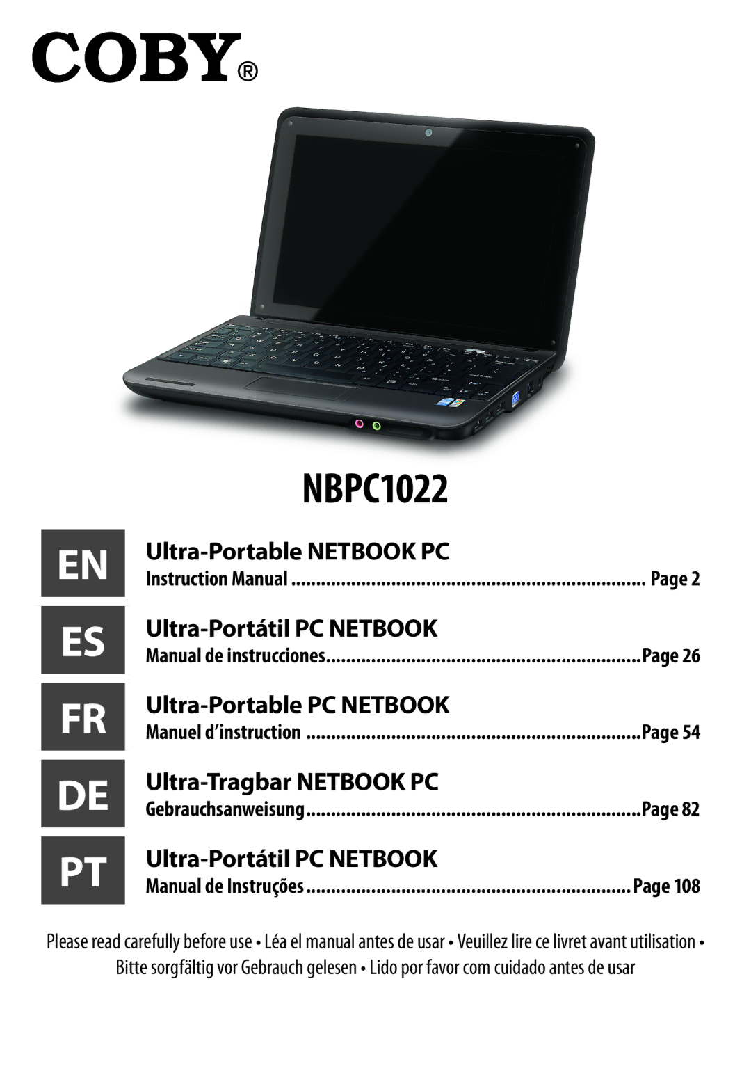 COBY electronic NBPC1022 instruction manual 