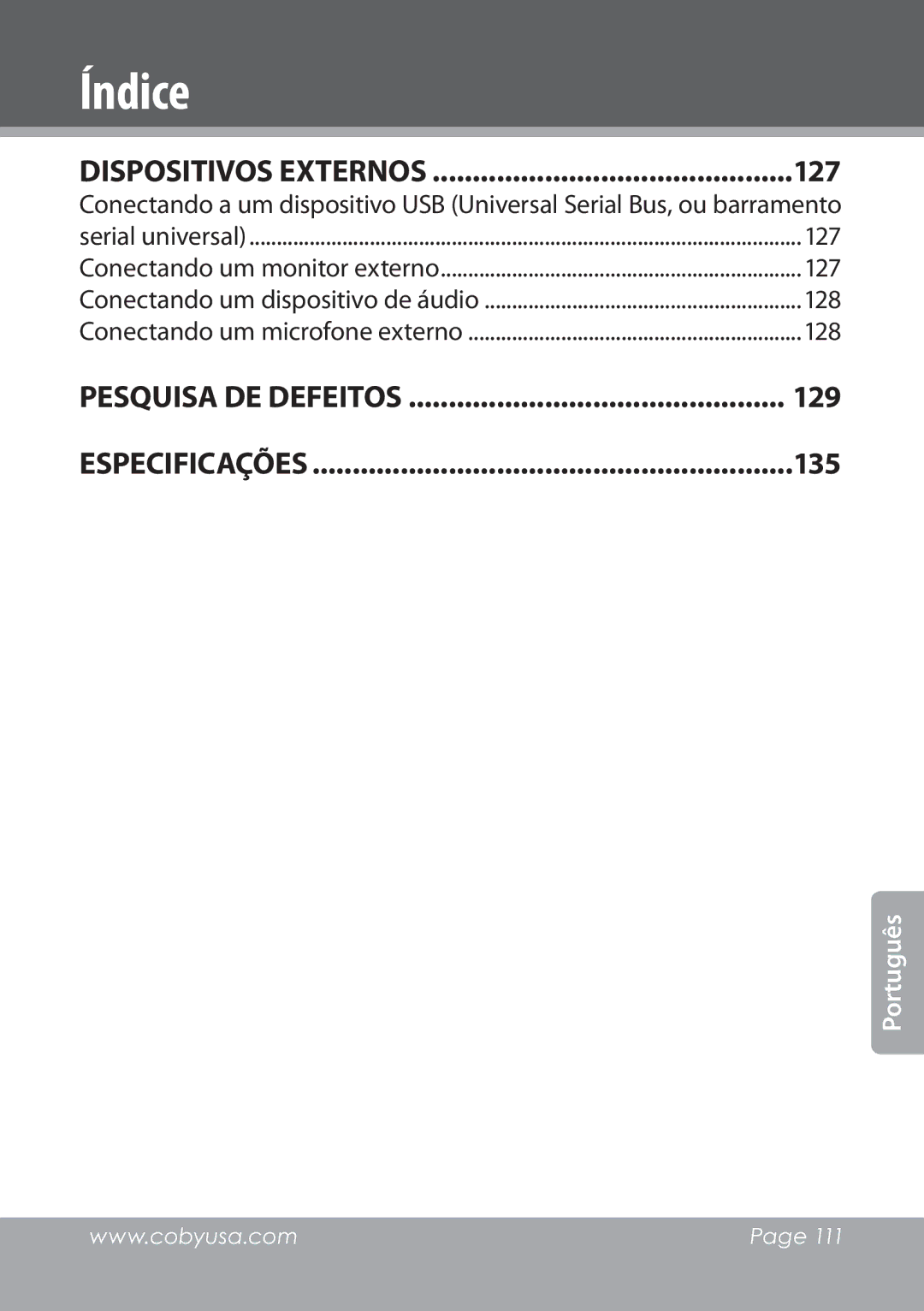 COBY electronic NBPC1028 instruction manual 127, 128 